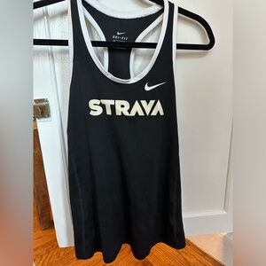 Strava women’s black and white running singlet